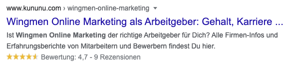 Beispiel Kununu Snippet