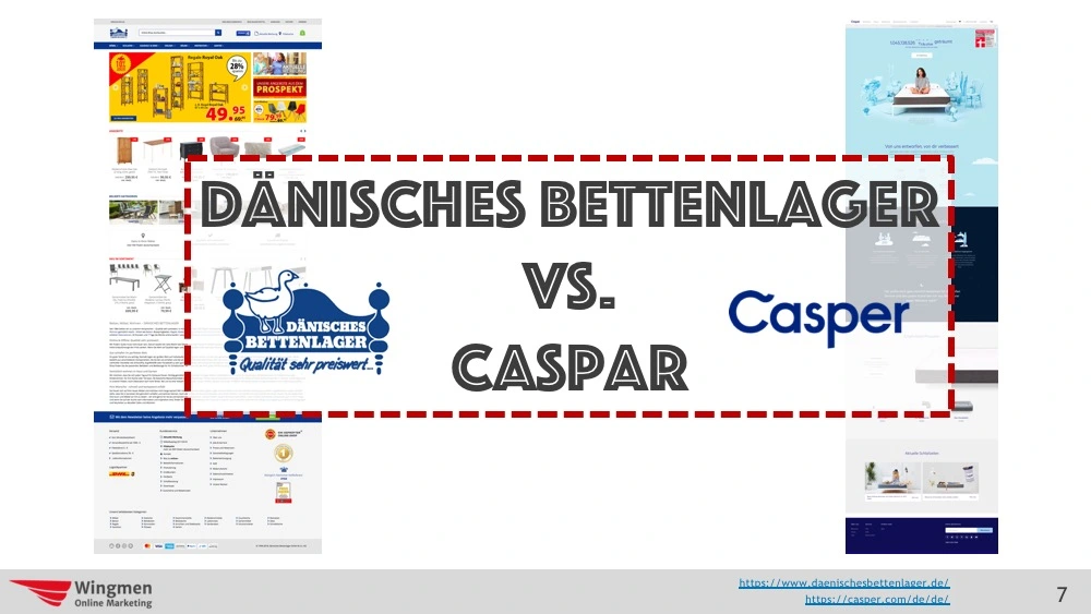 Logos von Dänisches Bettenlager und Casper, 2 Matratzenherstellern die untersucht werden