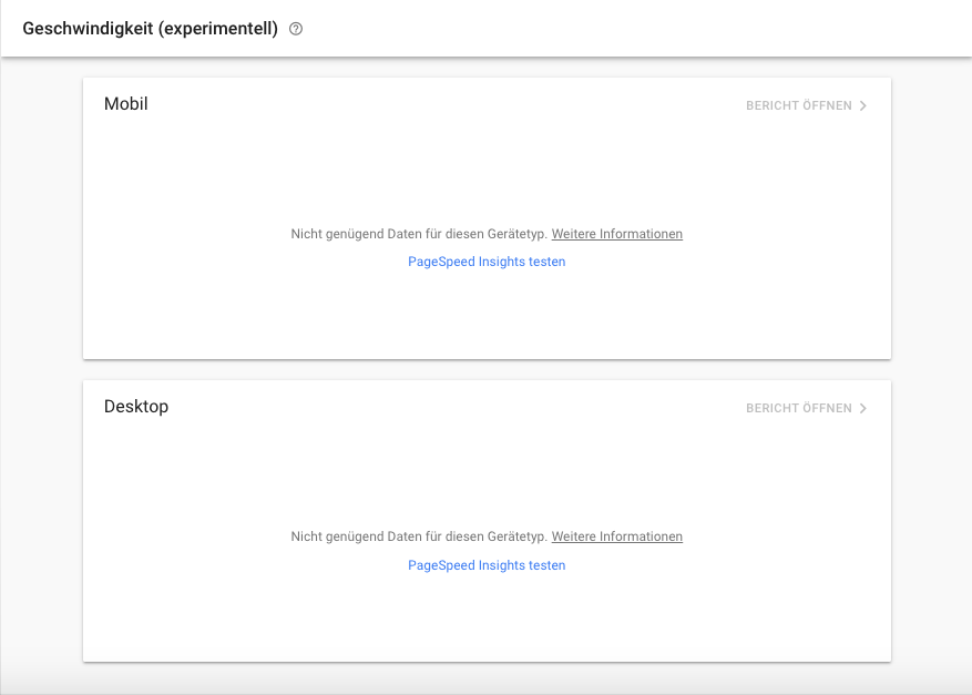 GSC Speed Report bei nicht Ausreichender Menge von Daten in den Chrome User Experience Reports