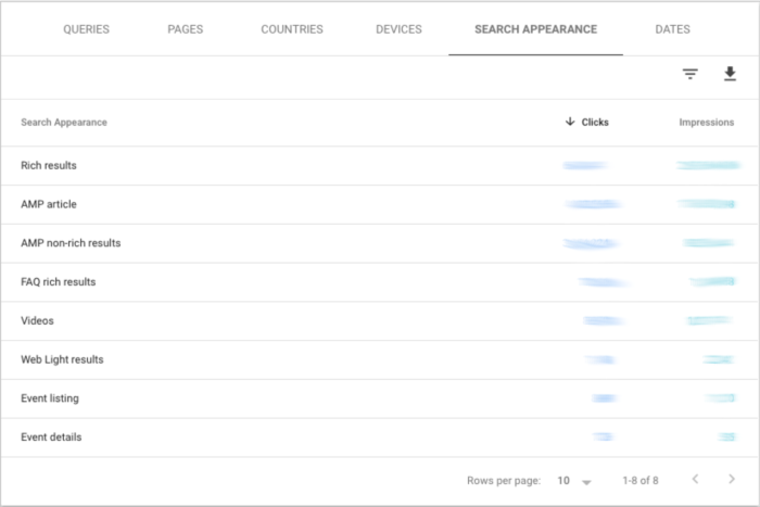 Screenshot Search Appearance