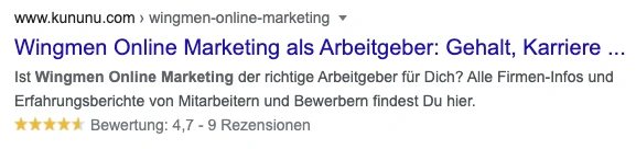 Beispiel Kununu Snippet