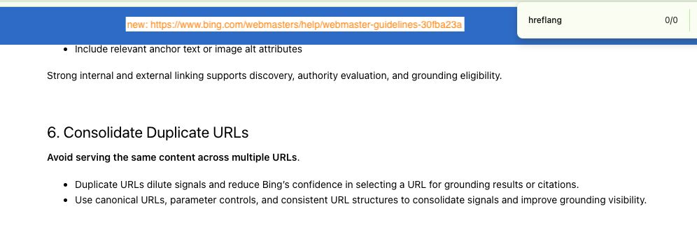 In den neuen Bing Webmaster Guidelines fehlt HREFLANG
