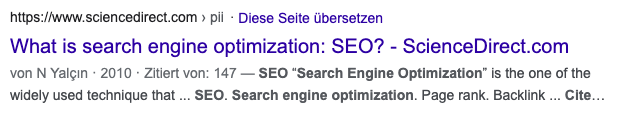 Wissenschaftliches Snippet Wissenschaftliches Snippet mit neuem Feature in der Description.