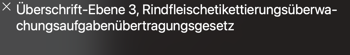 Voiceover liest vor: Überschrift-Ebene 3, Rindfleischetikettierungsüberwachungsaufgabenübertragungsgesetz