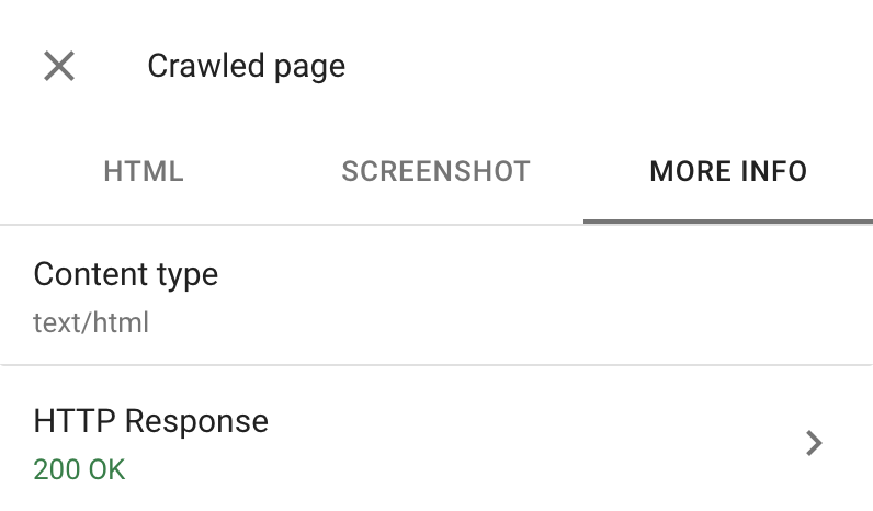 Screenshot des More Info Tabs: Der zeigt die HTTP Response "200 OK" an.